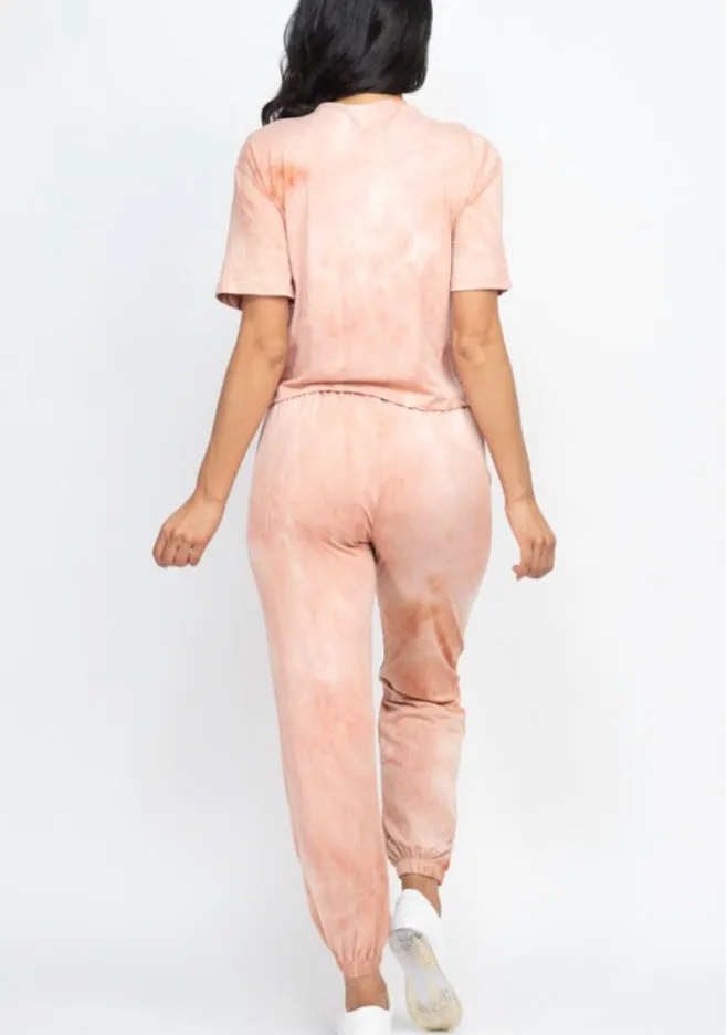 Dusty Rose Mauve Soft Lightweight Acid Washed Set