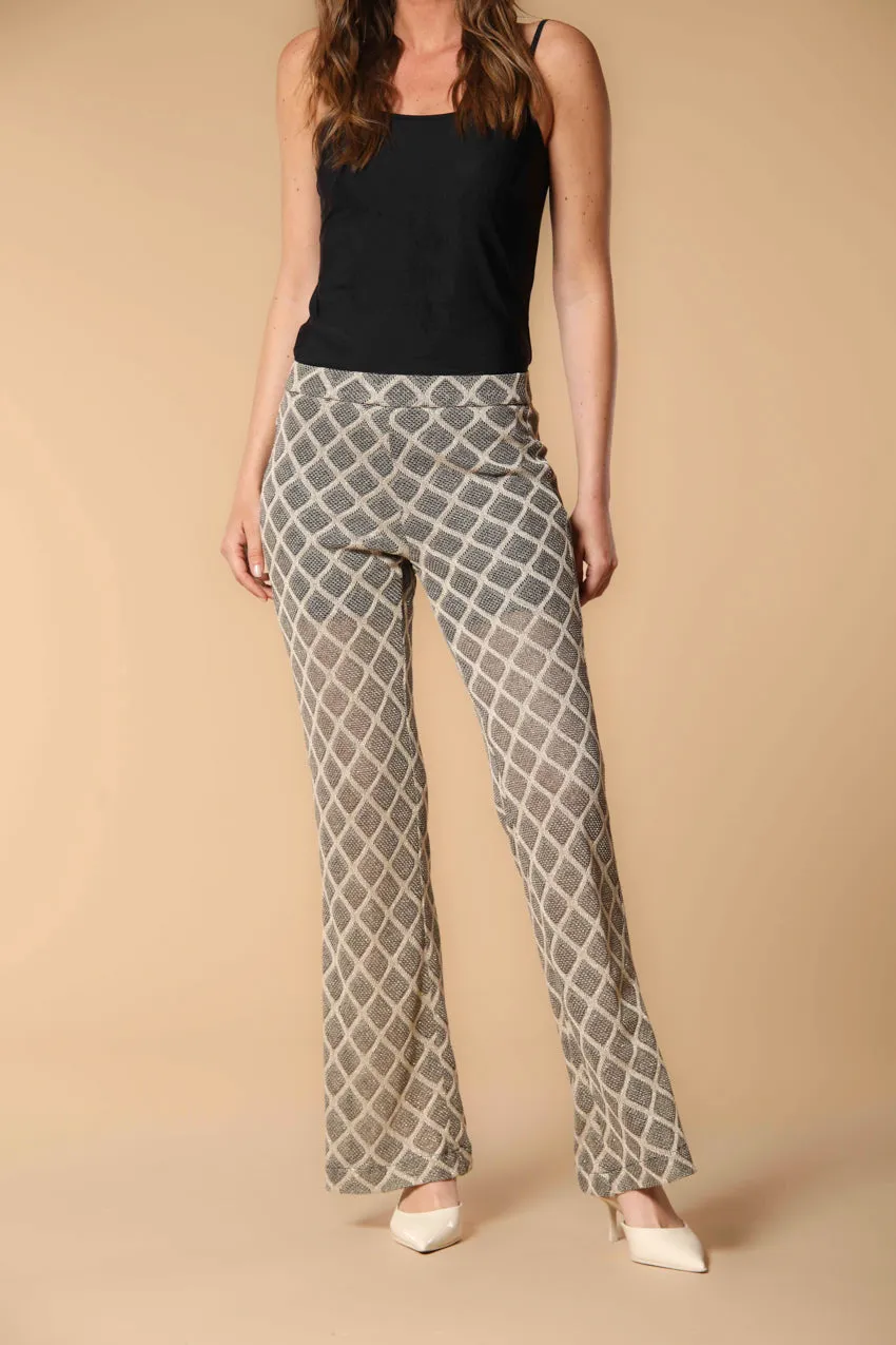 Easy Straight Summer women's summer chino pants in lurex perforated jersey straight fit