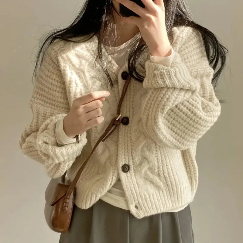 Elloise™ | Casual Solid Color V-Neck Knitted Cardigan Sweater