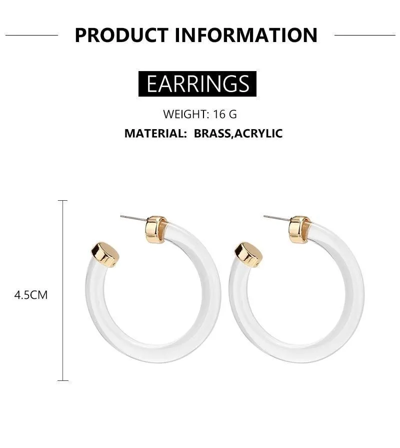 Fantom Acryclic Large Hoop Earrings