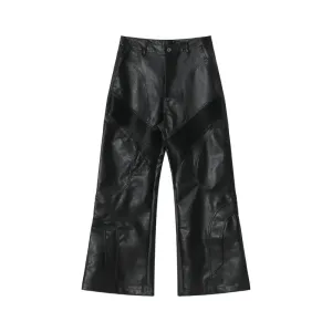 Fashion Leather Jacket Pants Suit