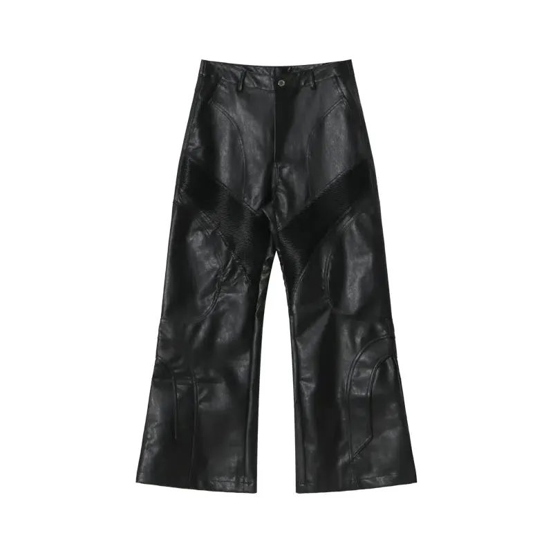 Fashion Leather Jacket Pants Suit