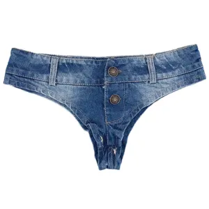 Fashion Women's Low Rise Double Button Shorts Mini Denim Shorts