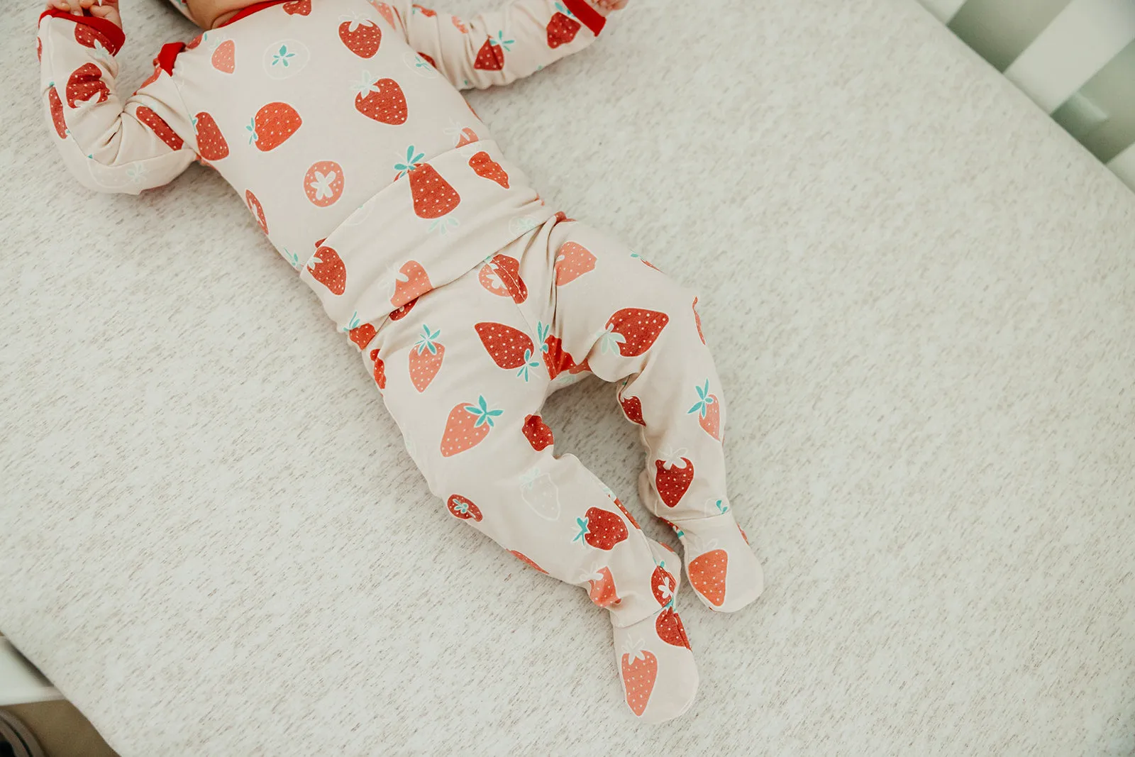 Footed Baby Pants - Strawberry