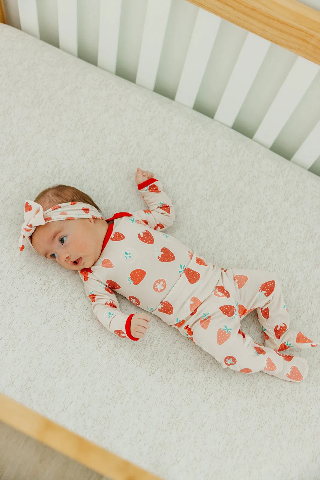 Footed Baby Pants - Strawberry