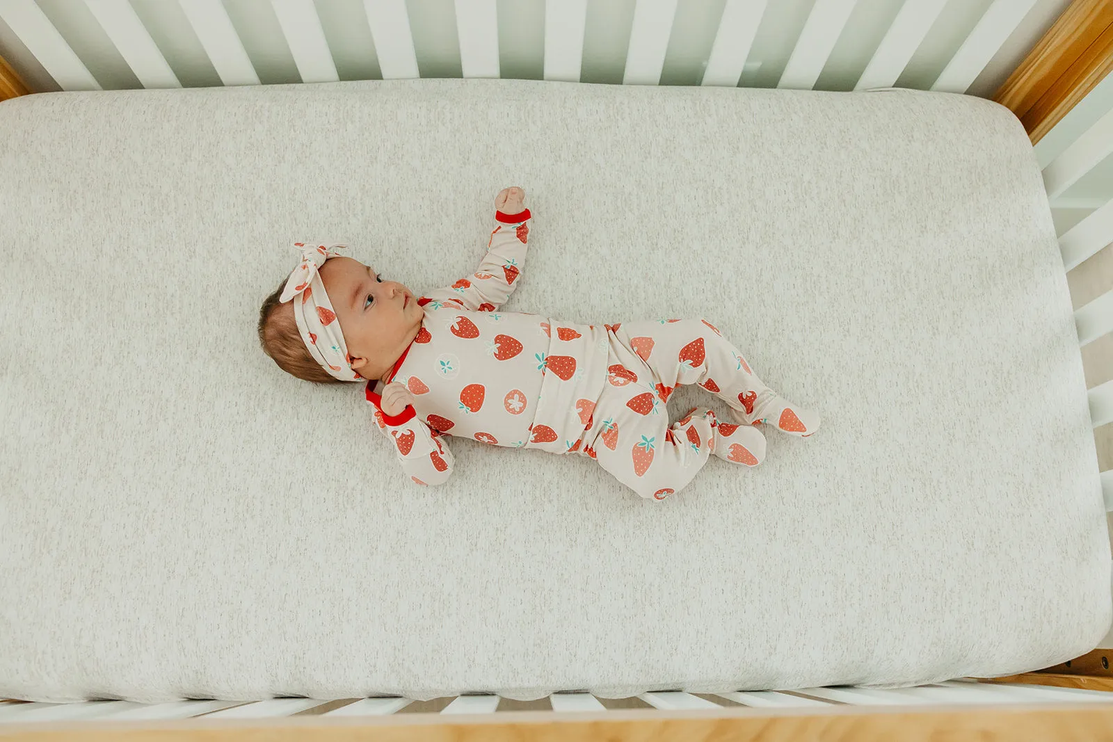 Footed Baby Pants - Strawberry