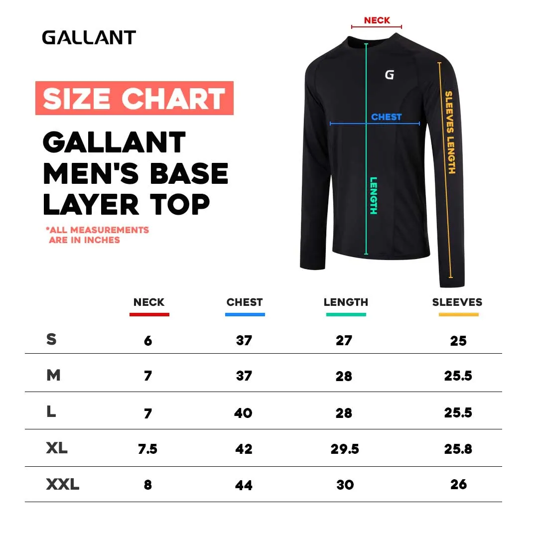 Gallant Men's Base Layer Top - Black - Compression Top