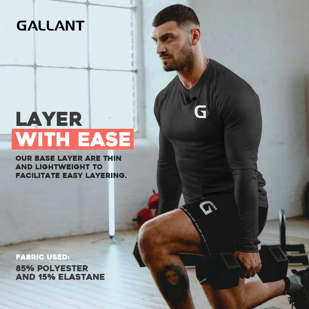 Gallant Men's Base Layer Top - Black - Compression Top