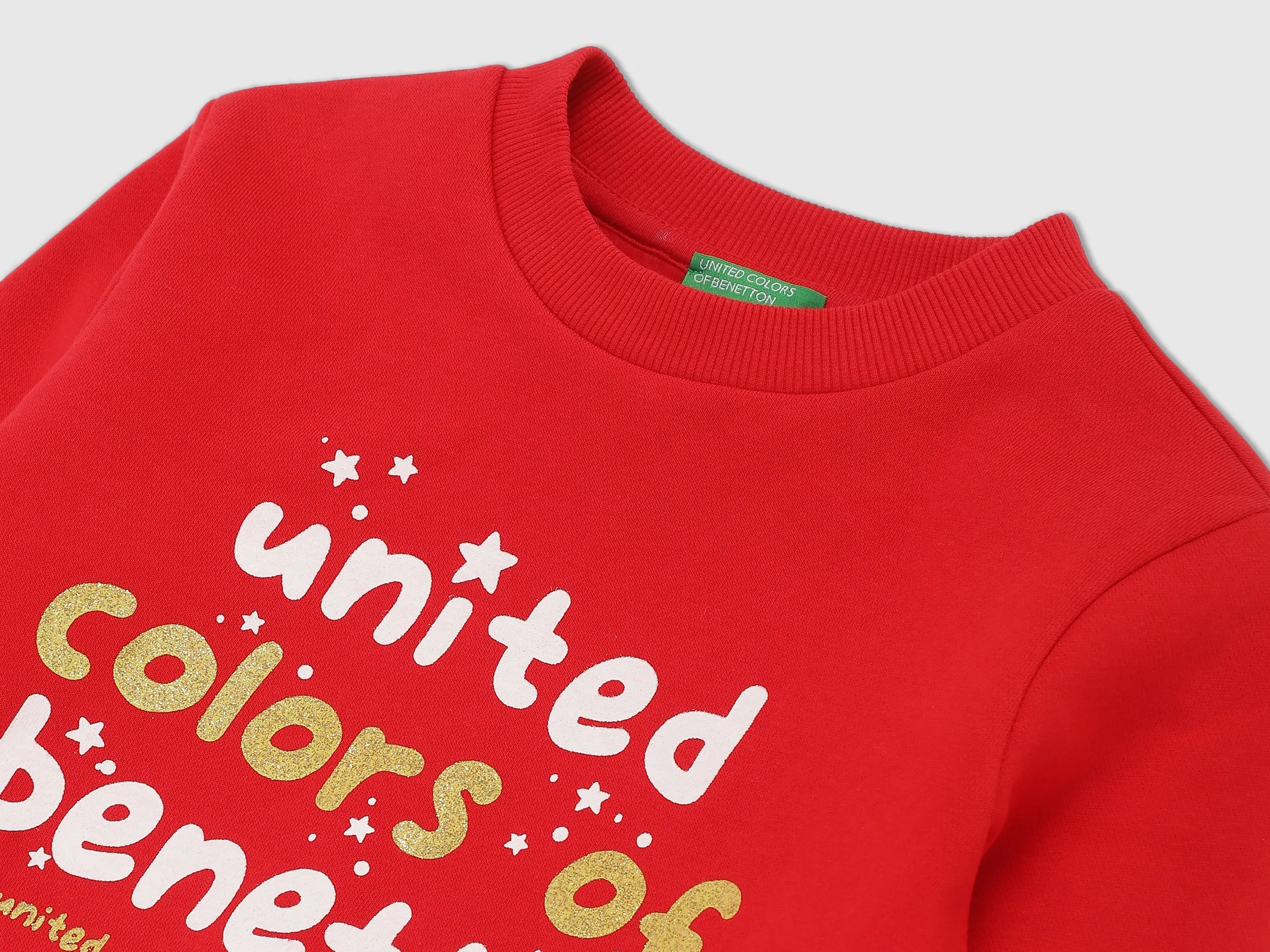 Girls Red Long Sleeve Logo Sweatshirt