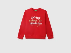 Girls Red Long Sleeve Logo Sweatshirt