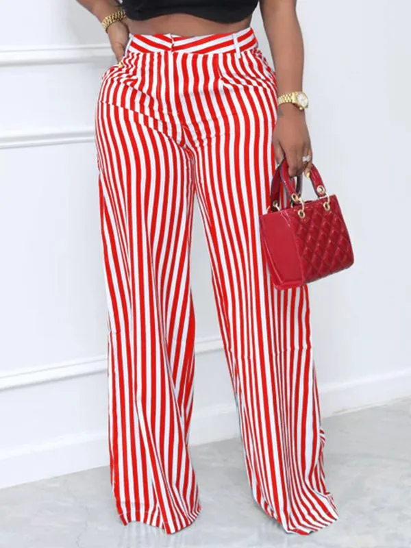 Gorgeousladie Stripe Wide-Leg Pants