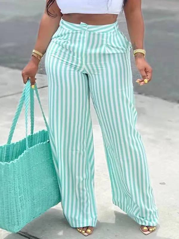 Gorgeousladie Stripe Wide-Leg Pants
