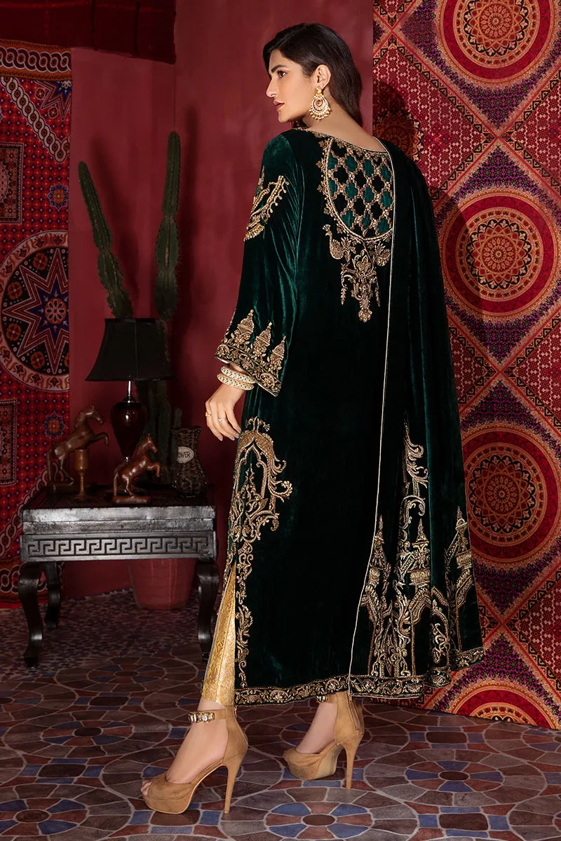 Green Velvet Salwar Kameez Pakistani Wedding Dresses