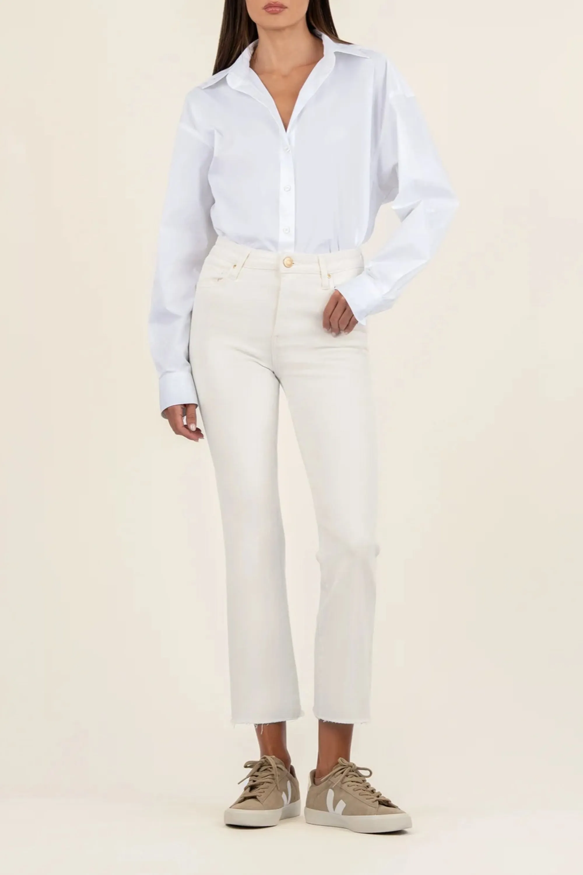 High Rise Kelsey Ankle Flare ECRU Jeans~ Kut