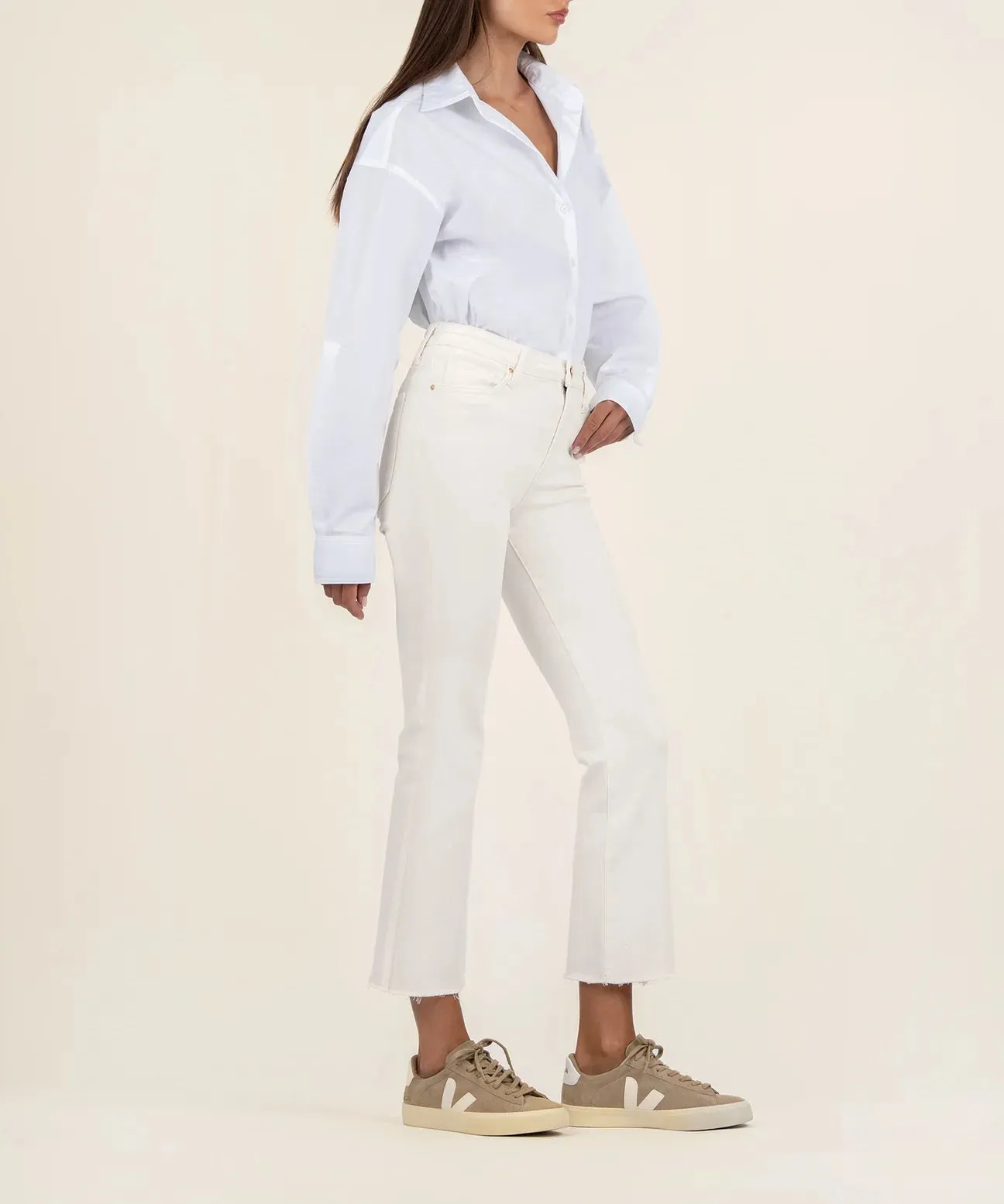 High Rise Kelsey Ankle Flare ECRU Jeans~ Kut