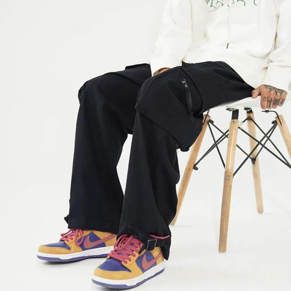 High Street Hip Hop Pocket Zip Cargo Pants