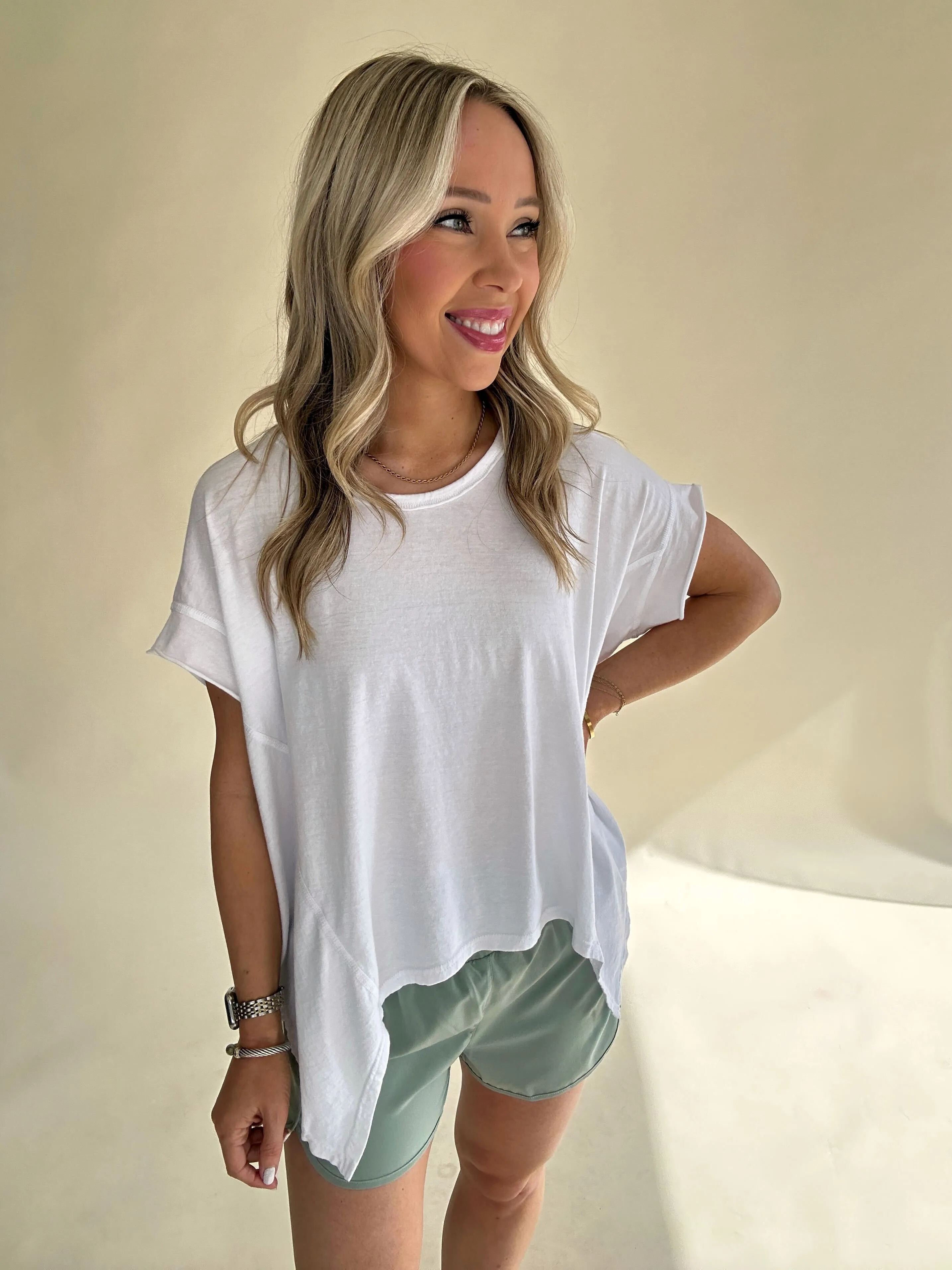*IMPERFECT* No Complaints Washed Comfy Knit Top - White