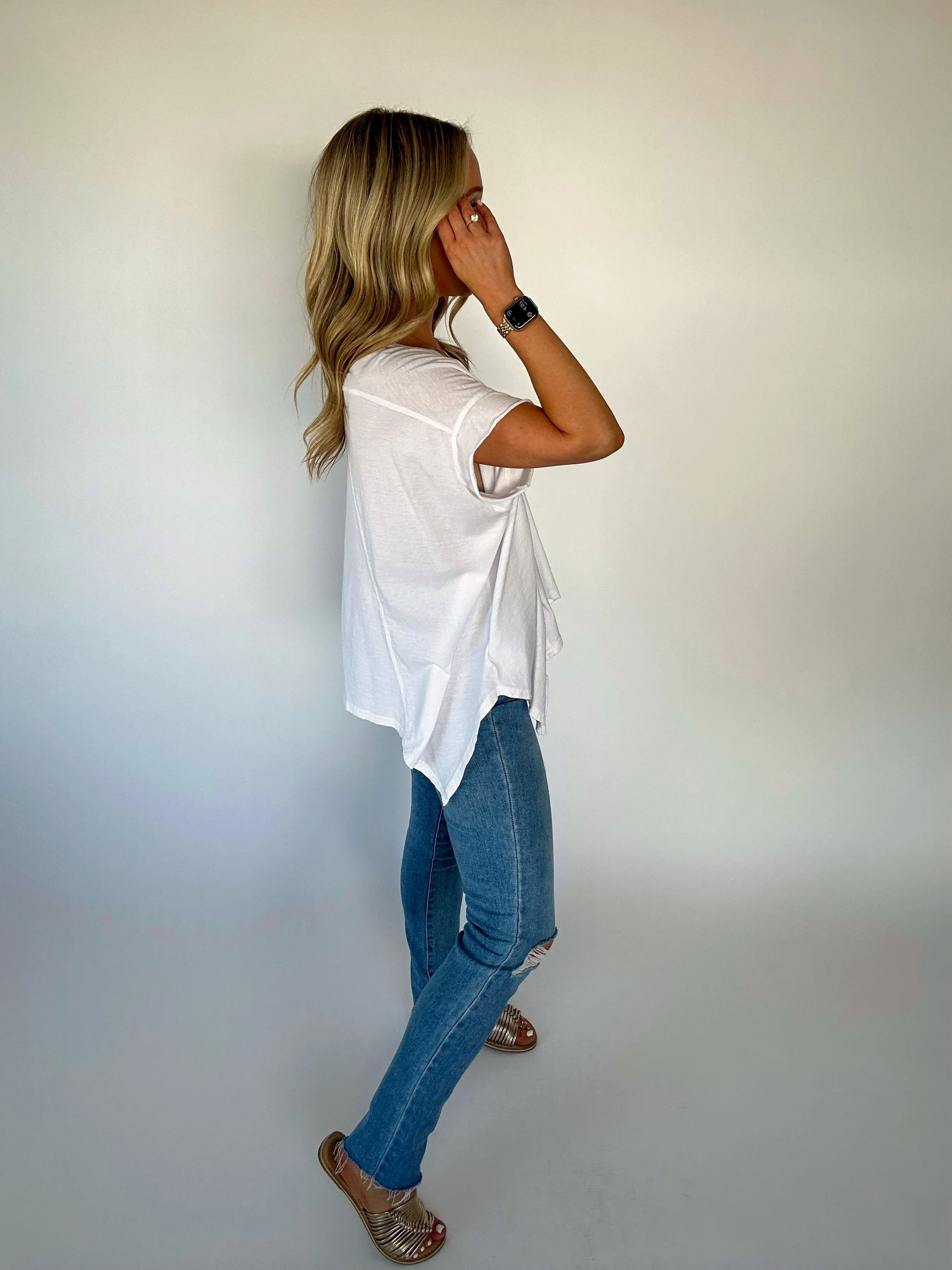 *IMPERFECT* No Complaints Washed Comfy Knit Top - White