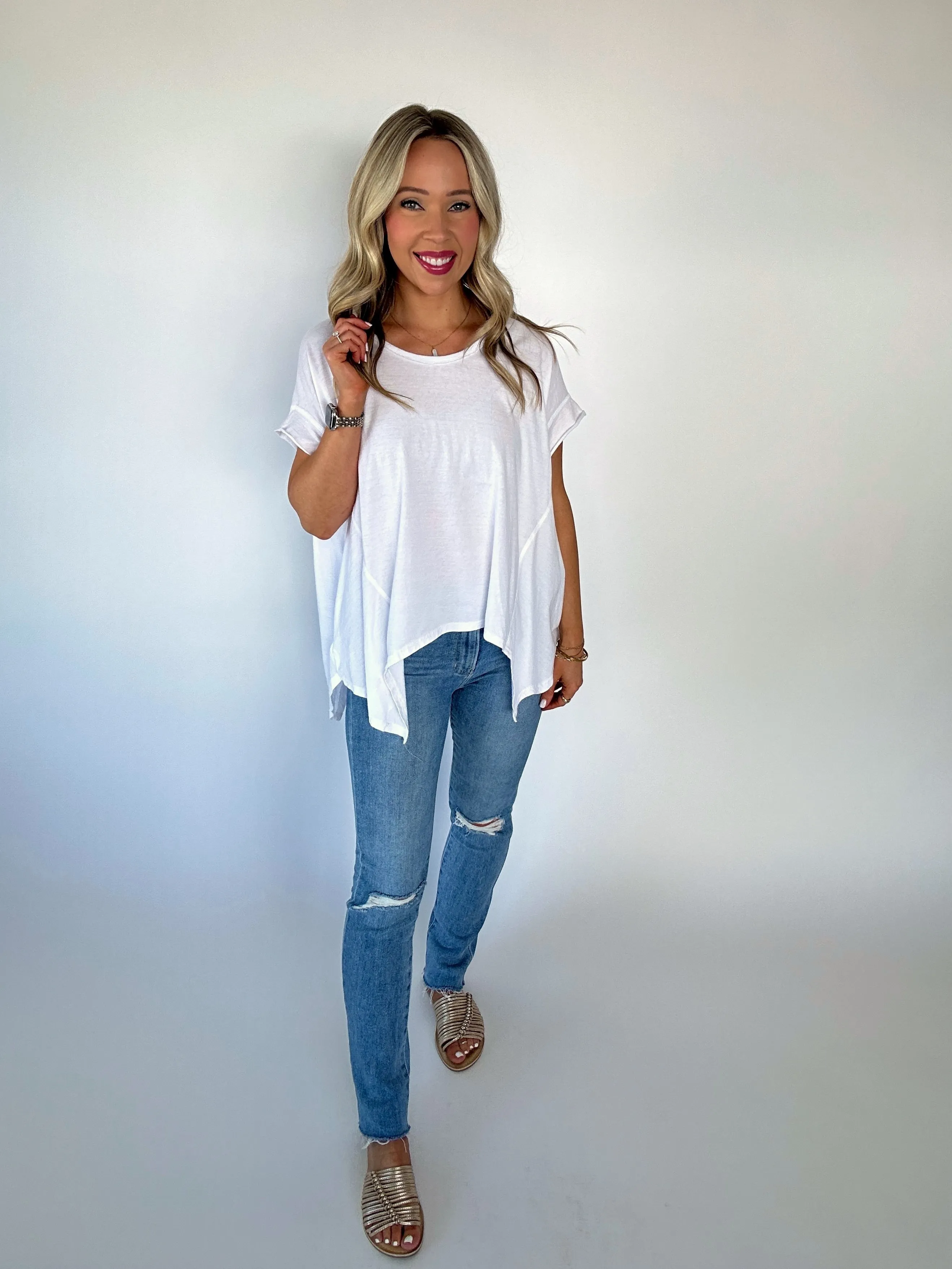 *IMPERFECT* No Complaints Washed Comfy Knit Top - White