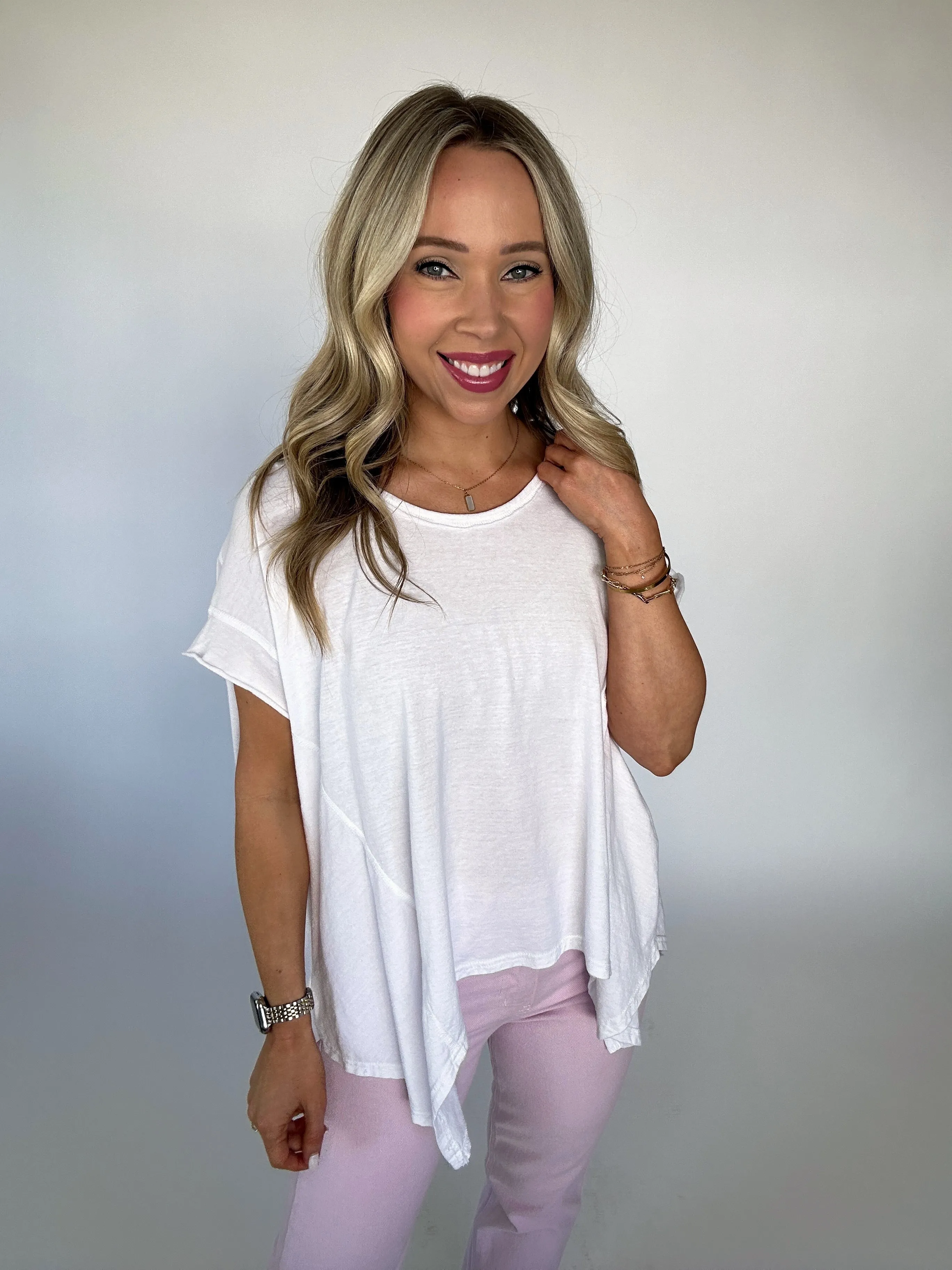 *IMPERFECT* No Complaints Washed Comfy Knit Top - White