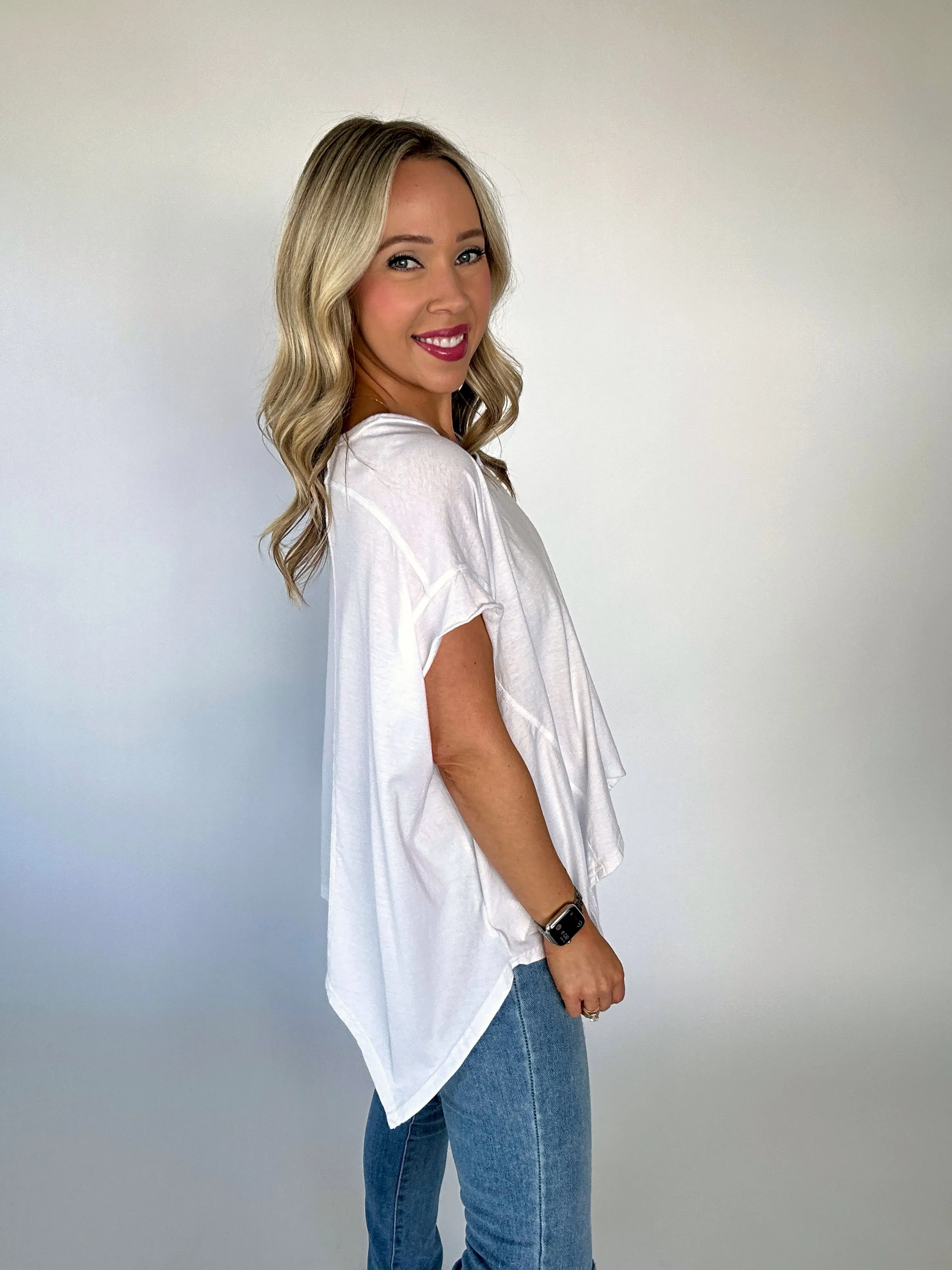 *IMPERFECT* No Complaints Washed Comfy Knit Top - White