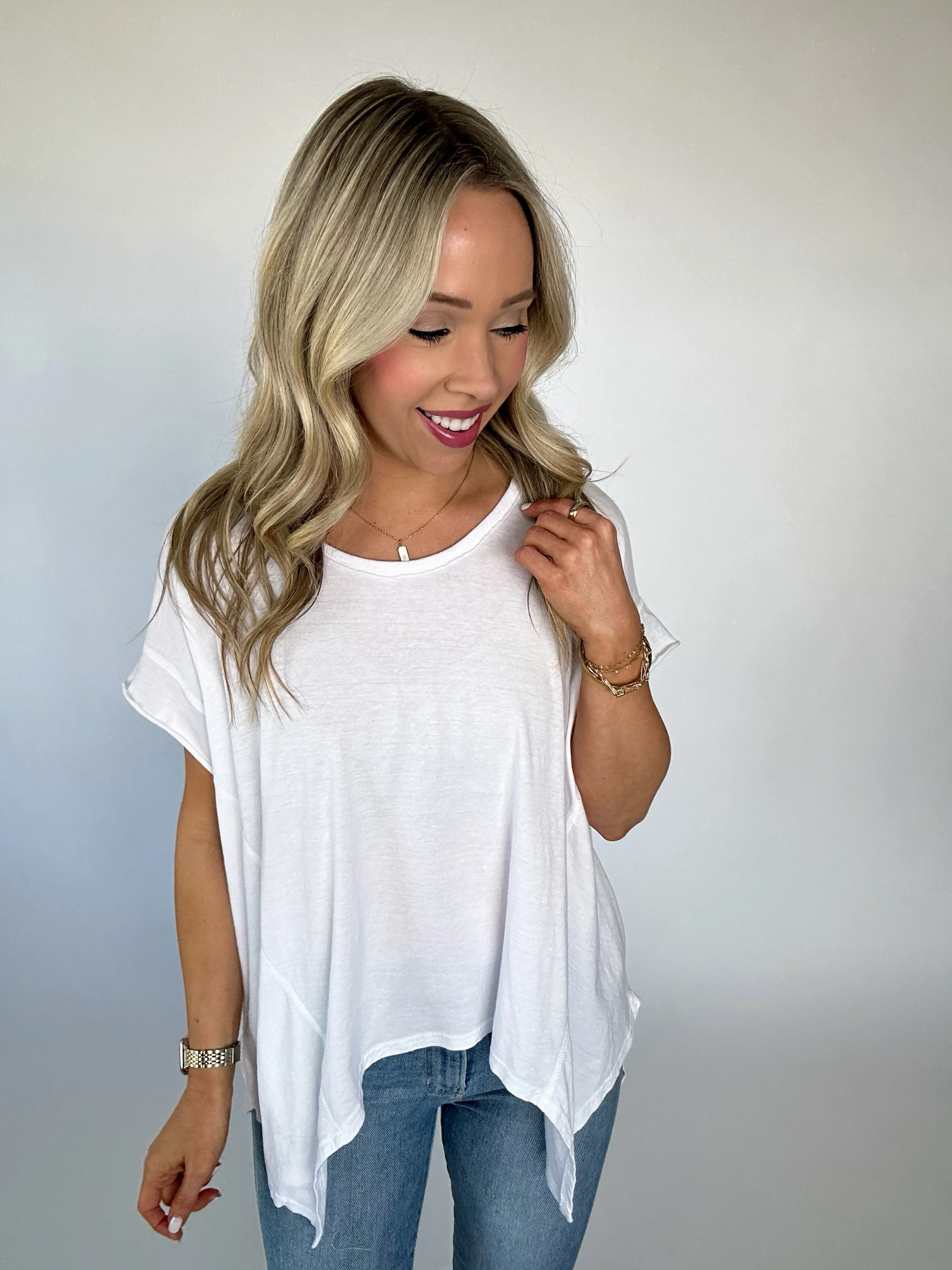 *IMPERFECT* No Complaints Washed Comfy Knit Top - White