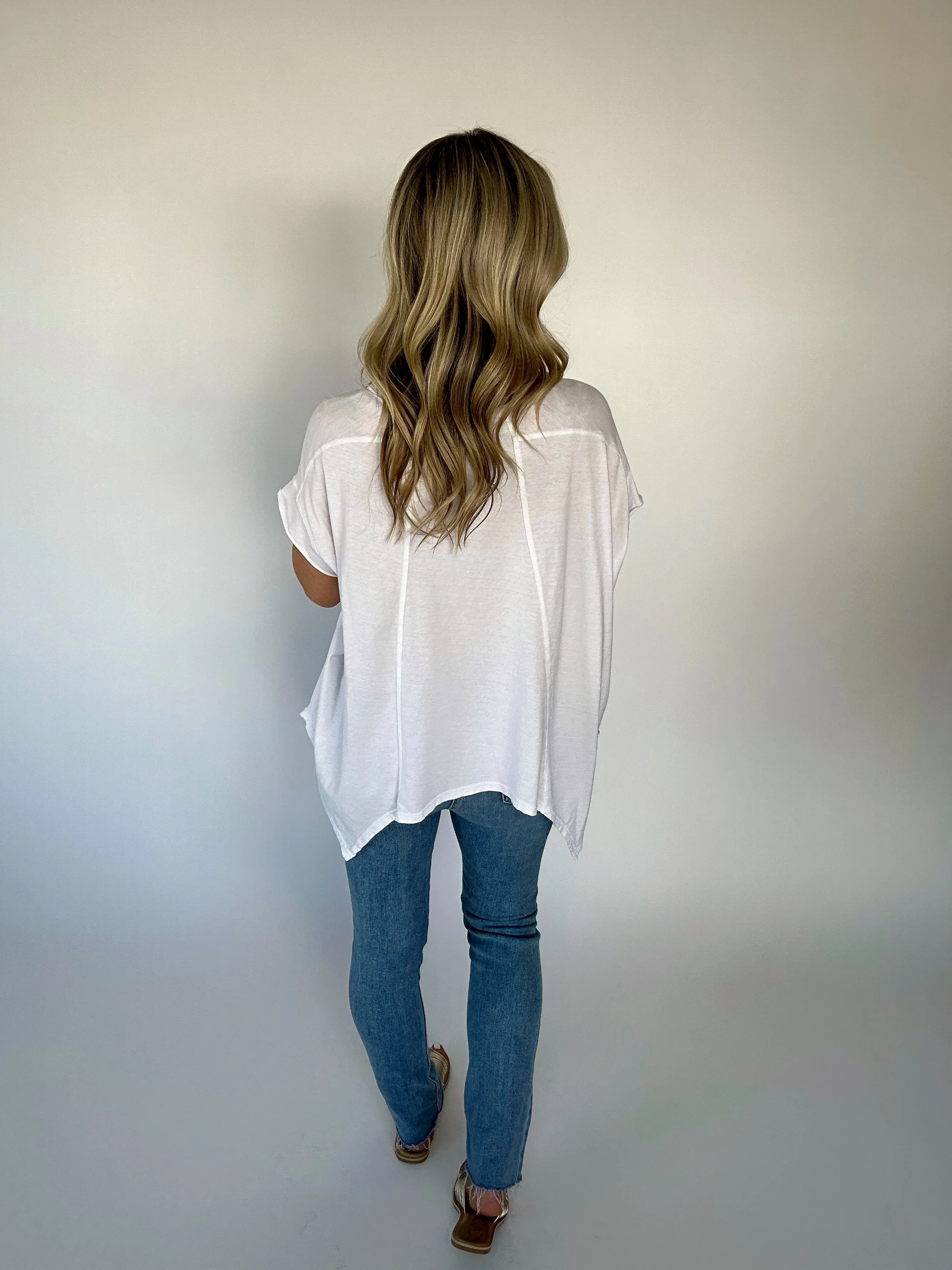 *IMPERFECT* No Complaints Washed Comfy Knit Top - White