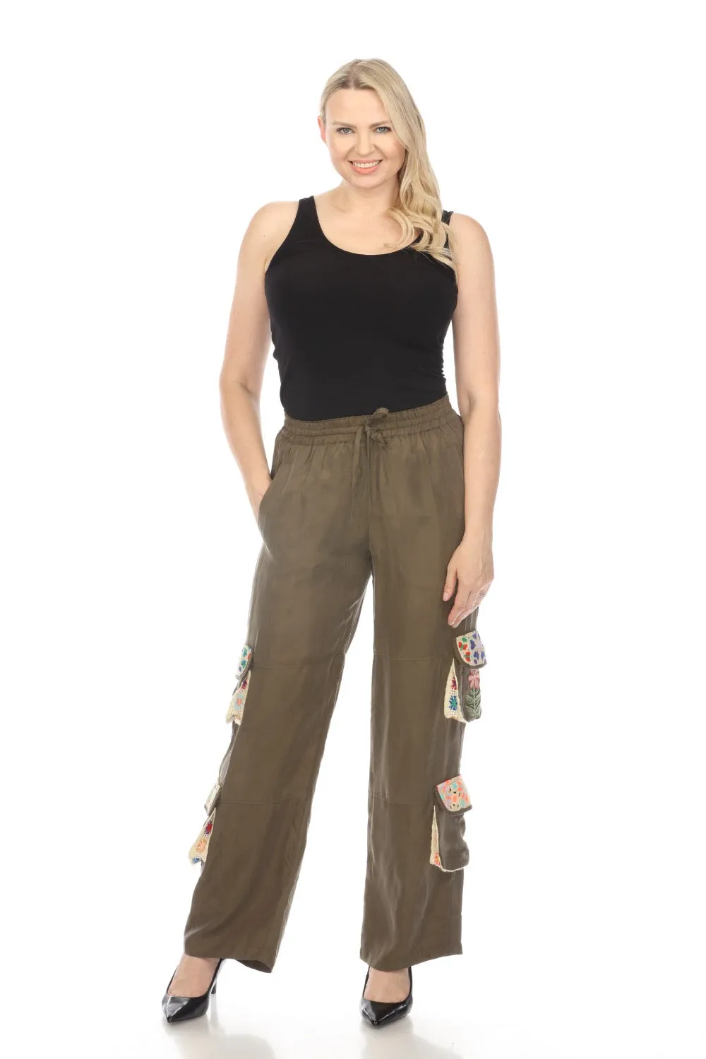 Johnny Was Biya Phillis Crochet Cargo Pants B67824 *