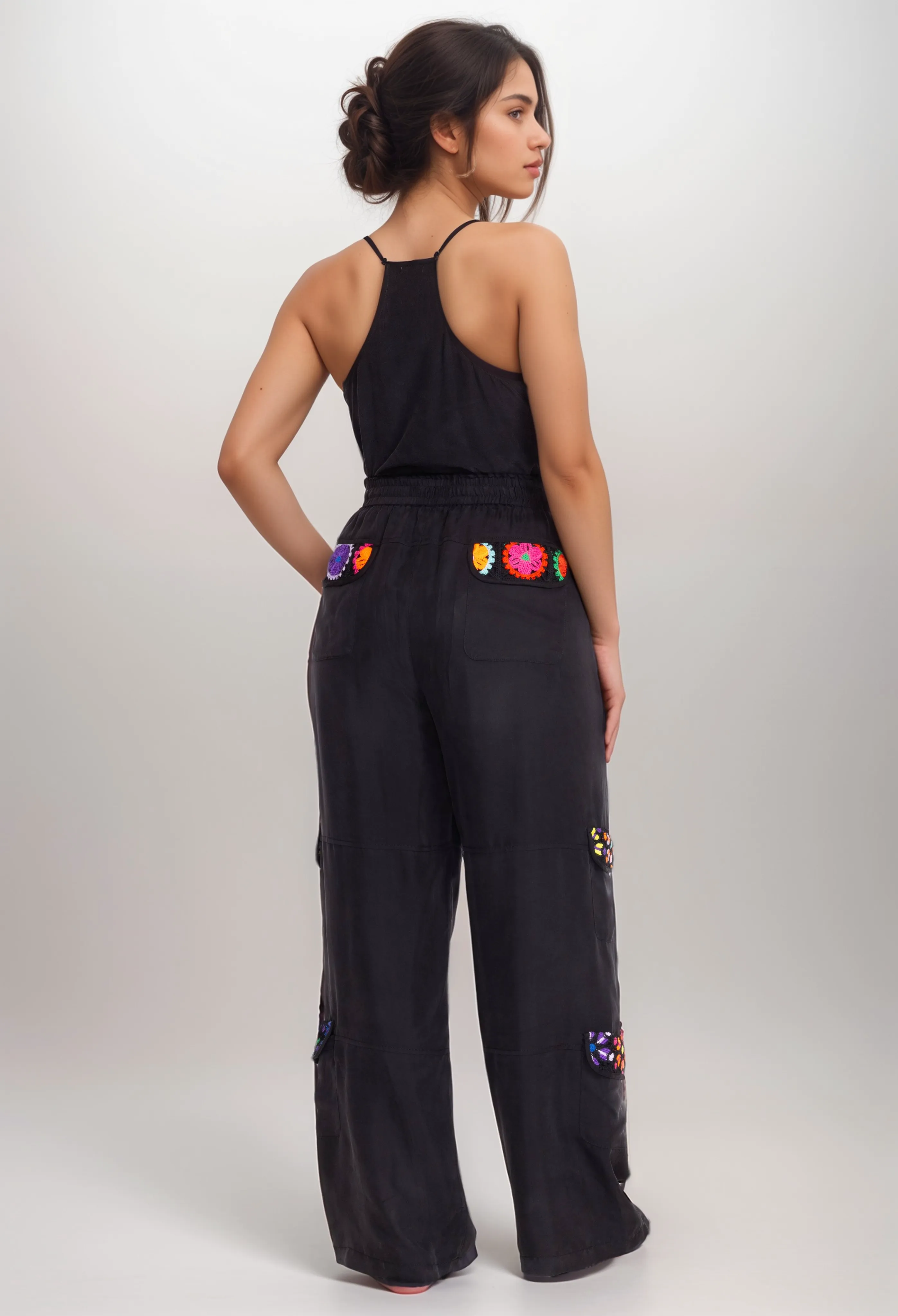 Johnny Was Biya Phillis Crochet Cargo Pants B67824 *