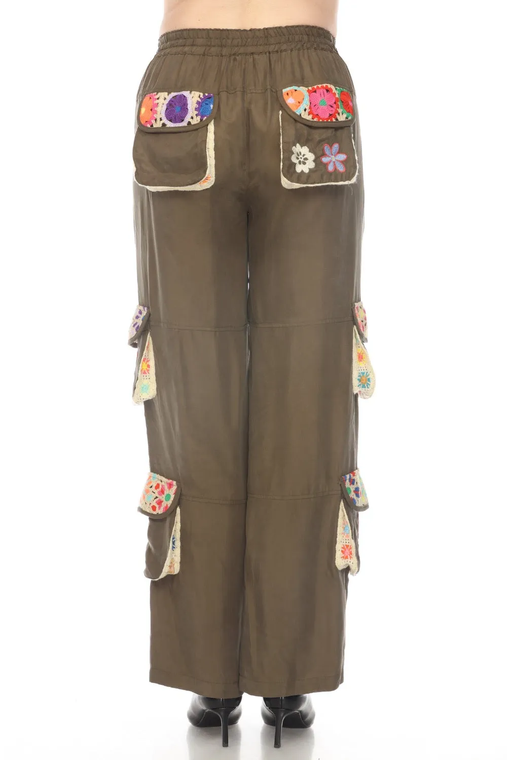 Johnny Was Biya Phillis Crochet Cargo Pants B67824 *