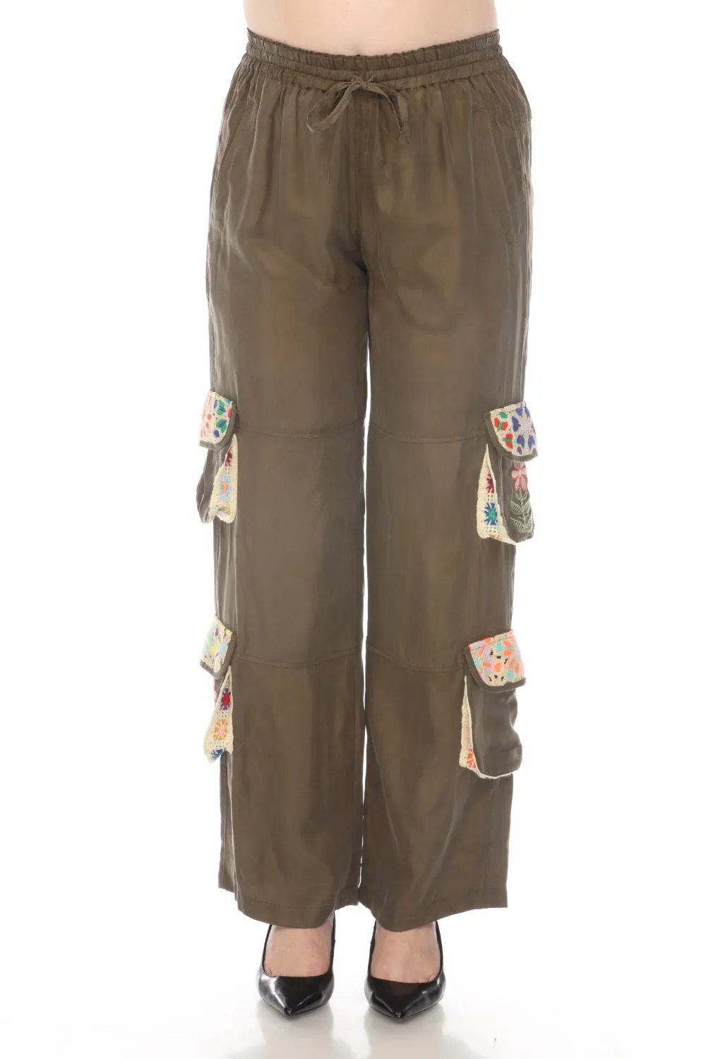 Johnny Was Biya Phillis Crochet Cargo Pants B67824 *