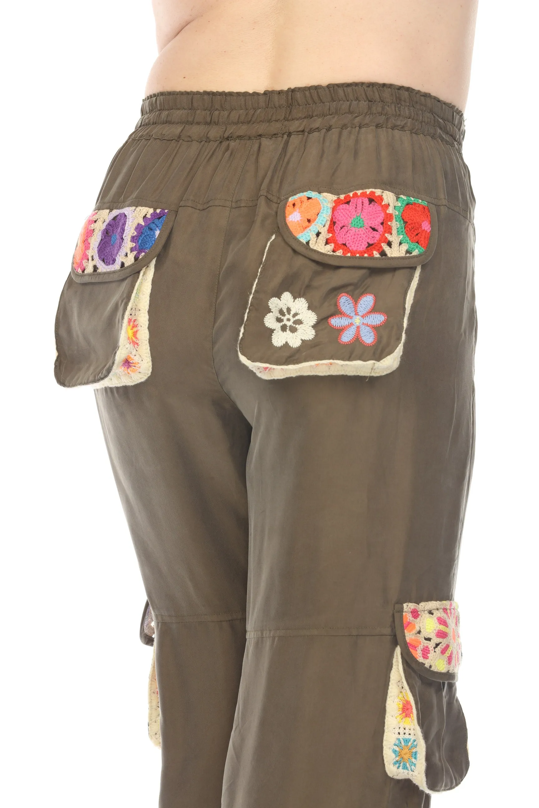 Johnny Was Biya Phillis Crochet Cargo Pants B67824 *