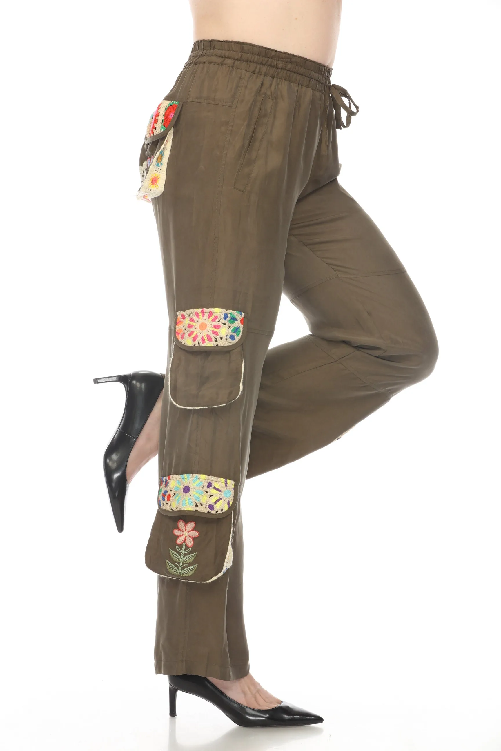 Johnny Was Biya Phillis Crochet Cargo Pants B67824 *