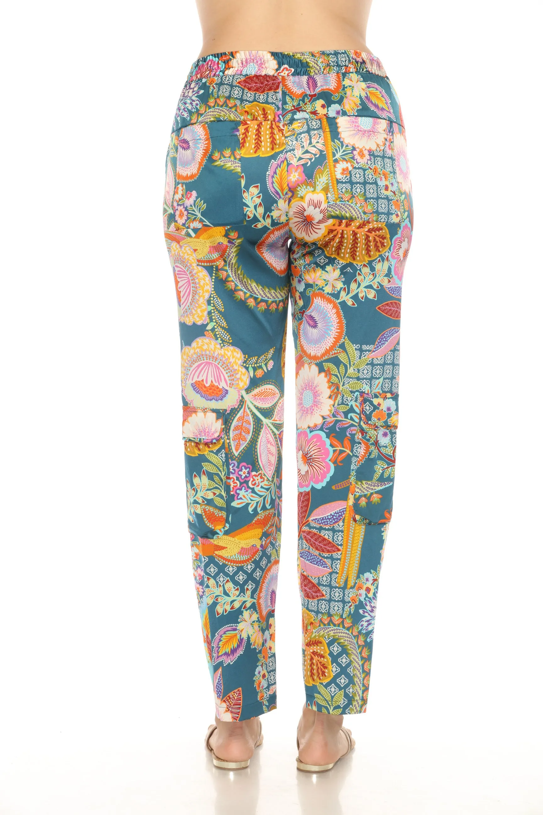 Johnny Was Wild Kelly Silk Cargo Pants C63224A