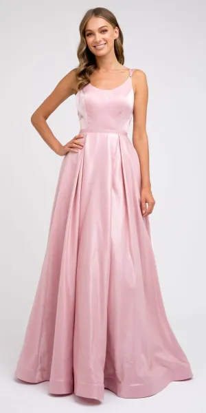 Juliet 244 Strappy-Back Long Dress with Pockets