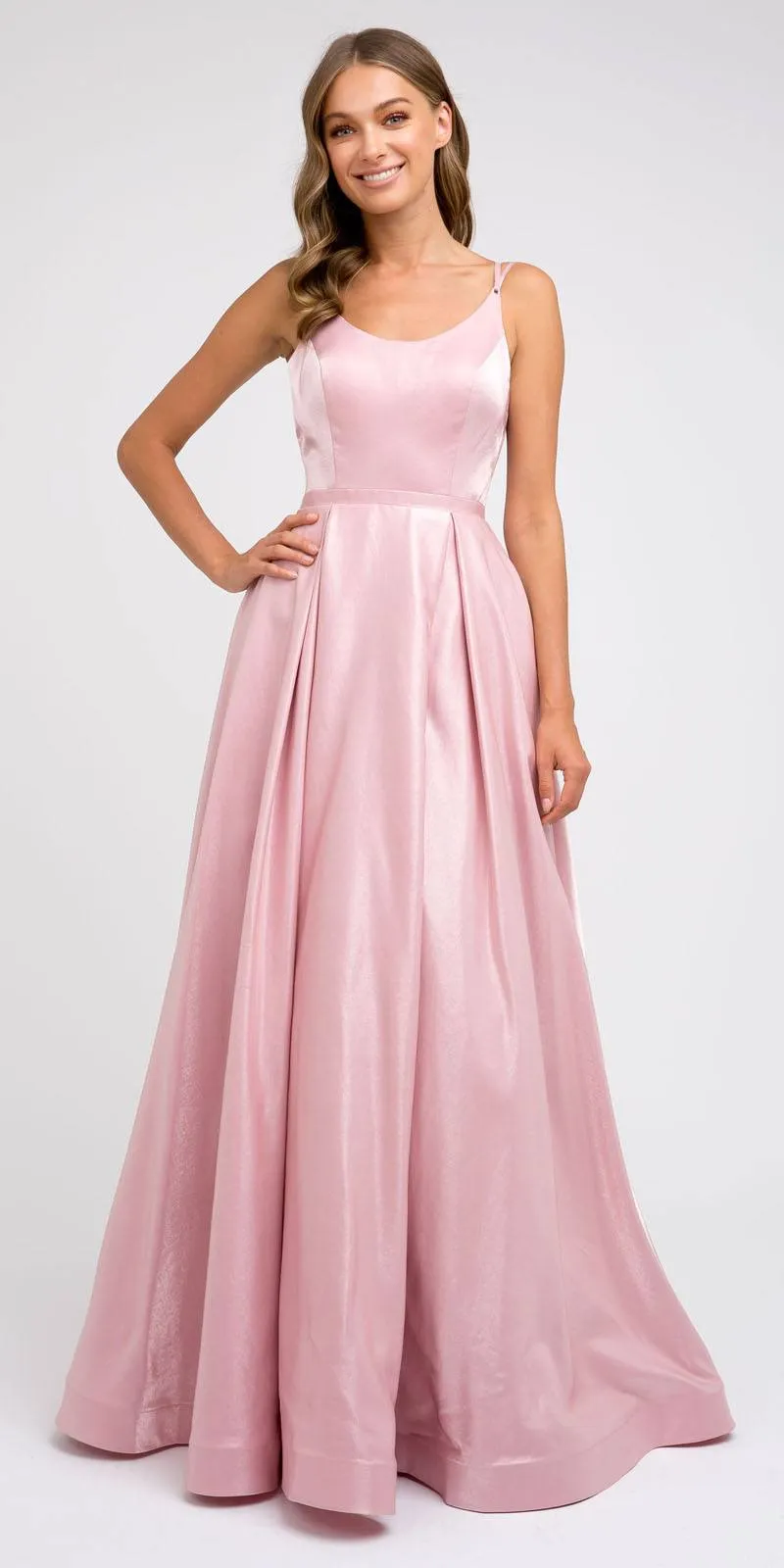 Juliet 244 Strappy-Back Long Dress with Pockets
