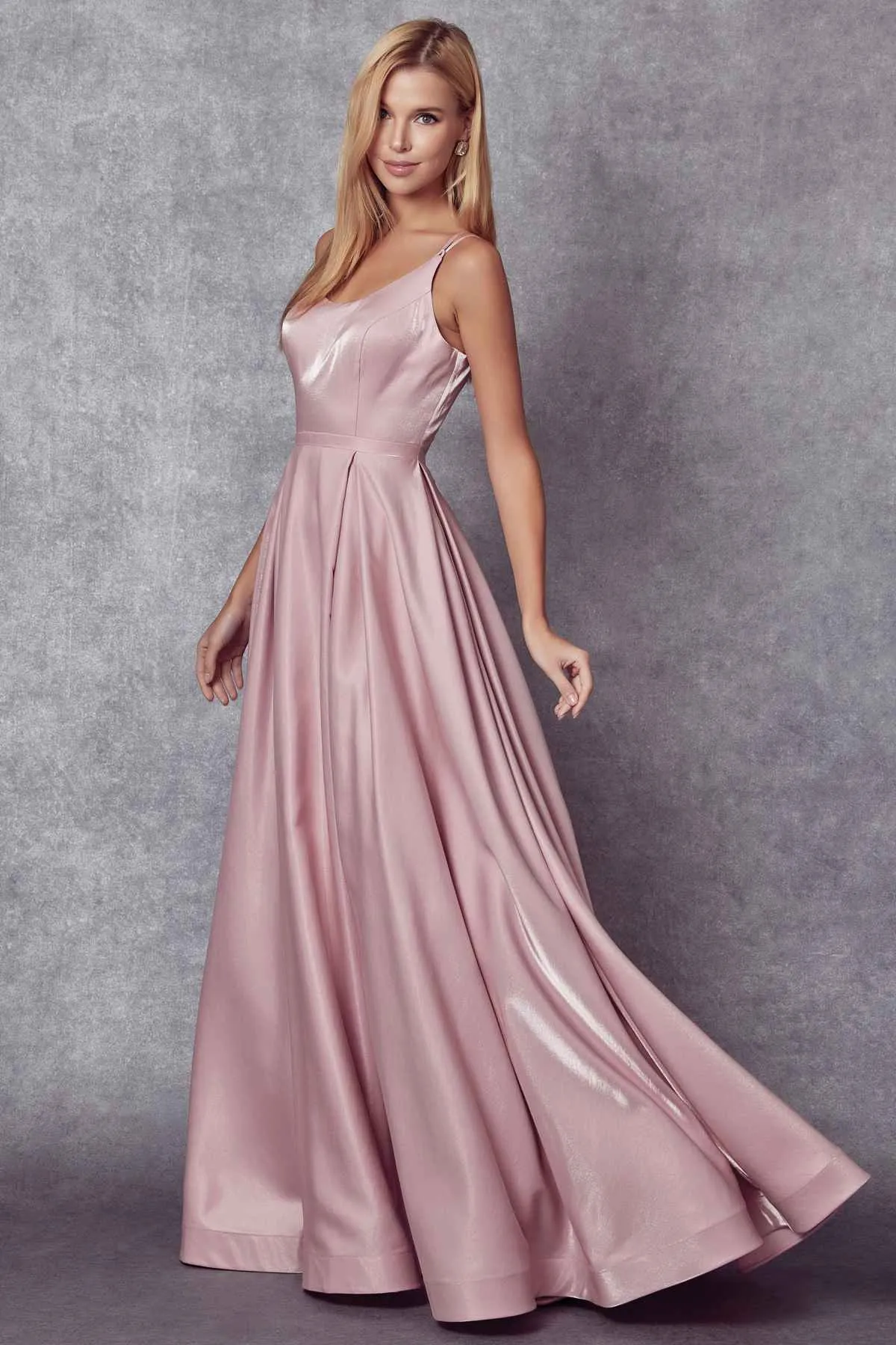 Juliet 244 Strappy-Back Long Dress with Pockets