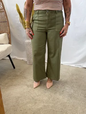 Kut Meg High Rise Wide Leg Pant -Basil