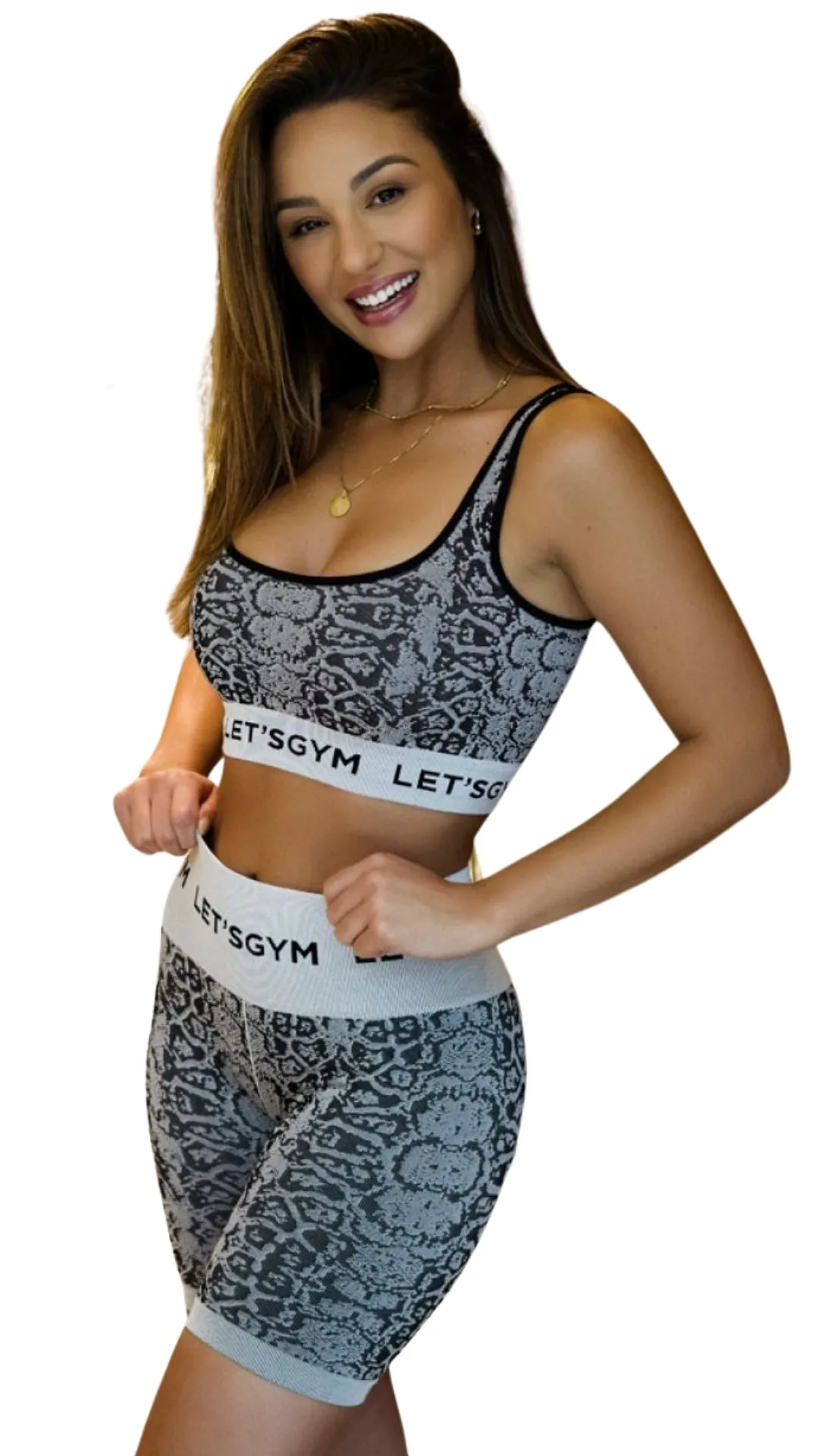 Let's Gym Seamless Snake Top - Black