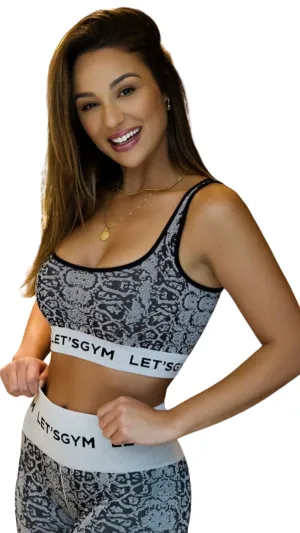 Let's Gym Seamless Snake Top - Black