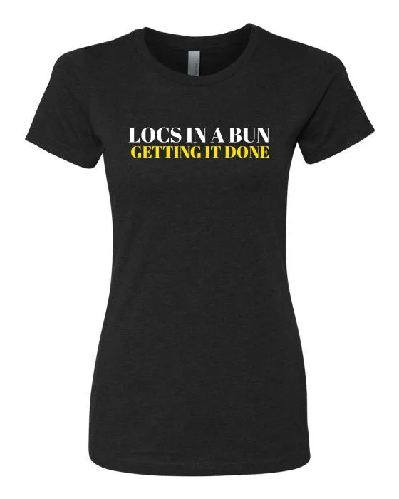LOCS IN A BUN TEE (BLK)