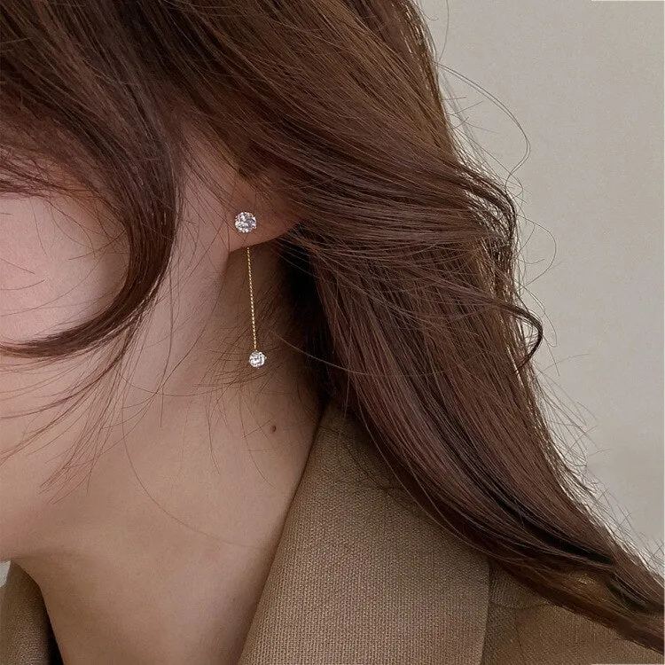 Long Zircon Gemstone Earrings For Women Wedding Jewelry