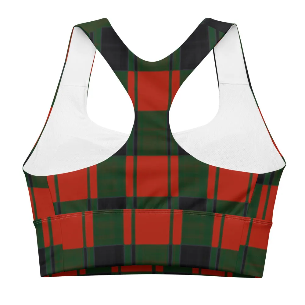 Longline plaid sports bra