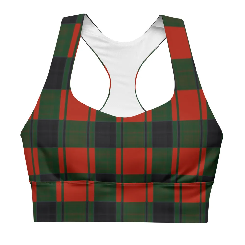Longline plaid sports bra
