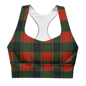 Longline plaid sports bra