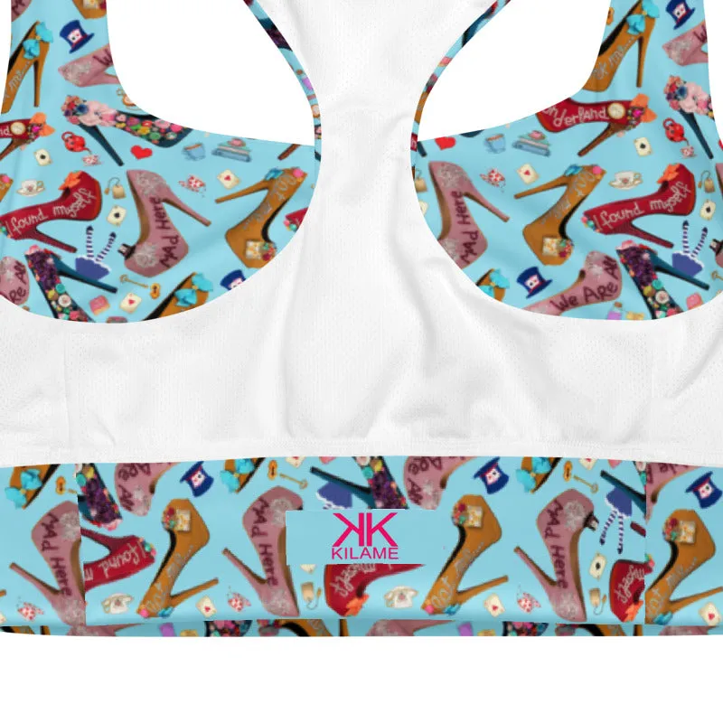 Longline sports bra 'Alice in wonderland'