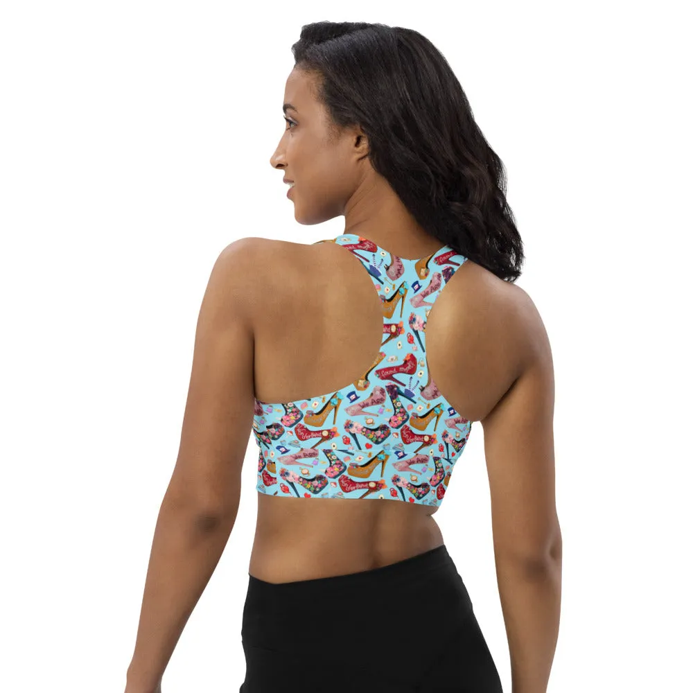 Longline sports bra 'Alice in wonderland'