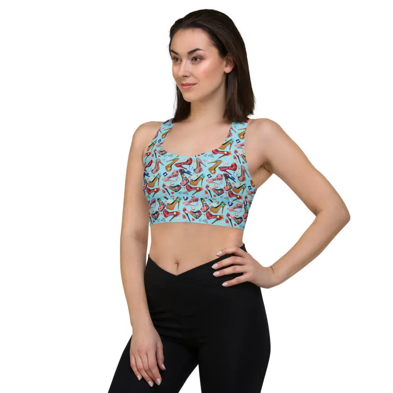 Longline sports bra 'Alice in wonderland'