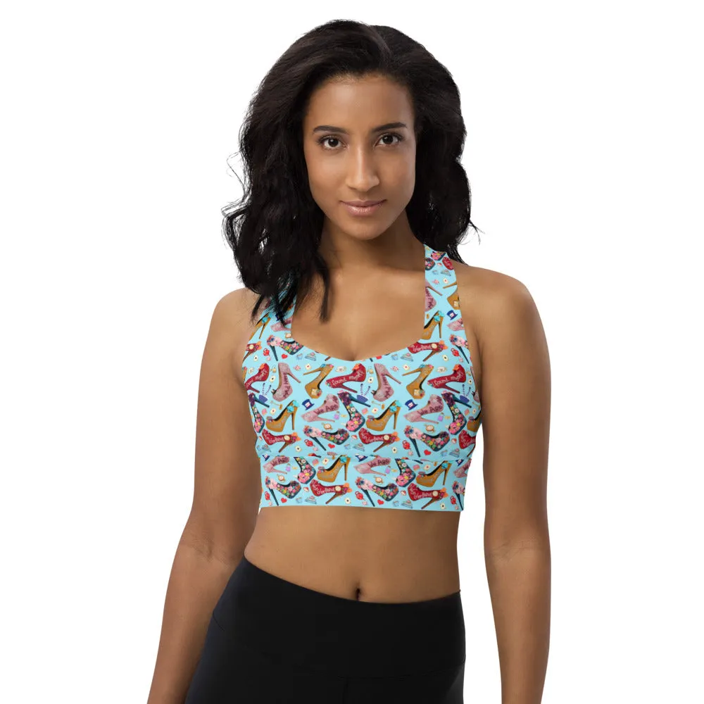 Longline sports bra 'Alice in wonderland'