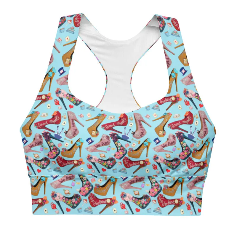 Longline sports bra 'Alice in wonderland'